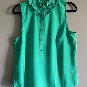 Green J Crew Blouse top